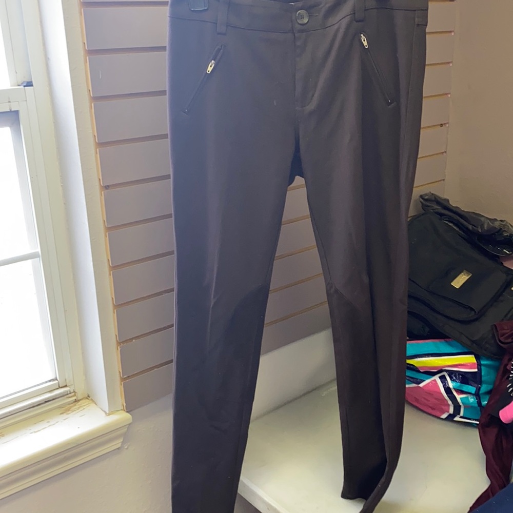 Brown horse back riding pants with velvet at knees